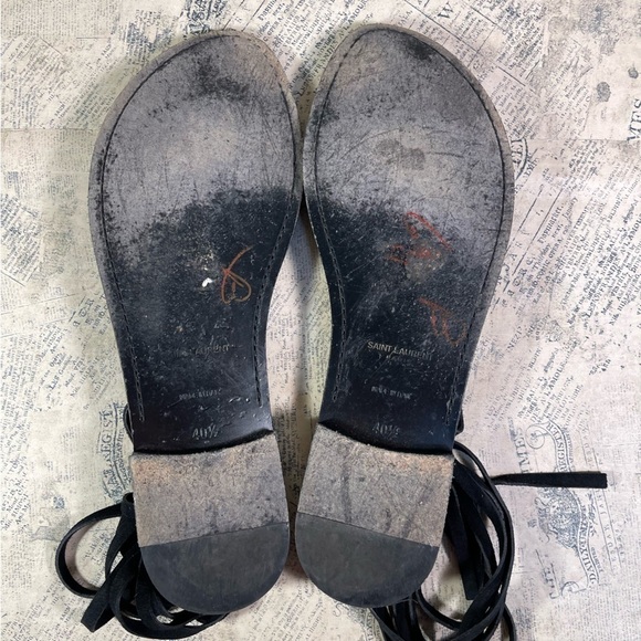 Saint Laurent Paris made in Italy tie up greek sandals - Picture 8 of 10